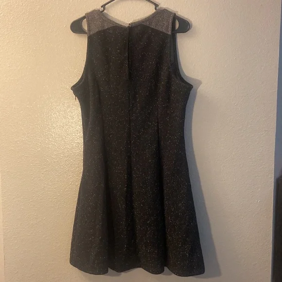 Old Navy Dress Sz L Black White Sleeveless Fit and Flare Textured Stretch Knit - Picture 9 of 10
